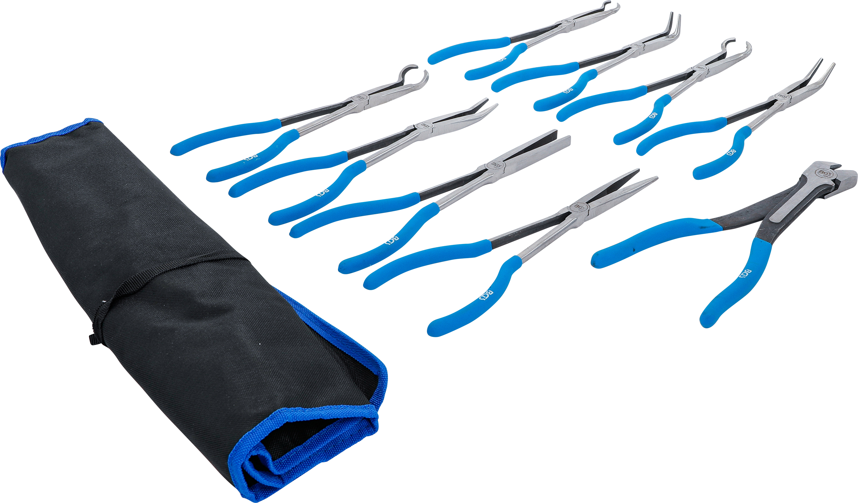 BGS Langbeck- / Flach- und Zündkerzen-Stecker-Zangen-Satz | extra lang | 9-tlg.