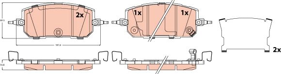 Bremsbelagsatz, Scheibenbremse