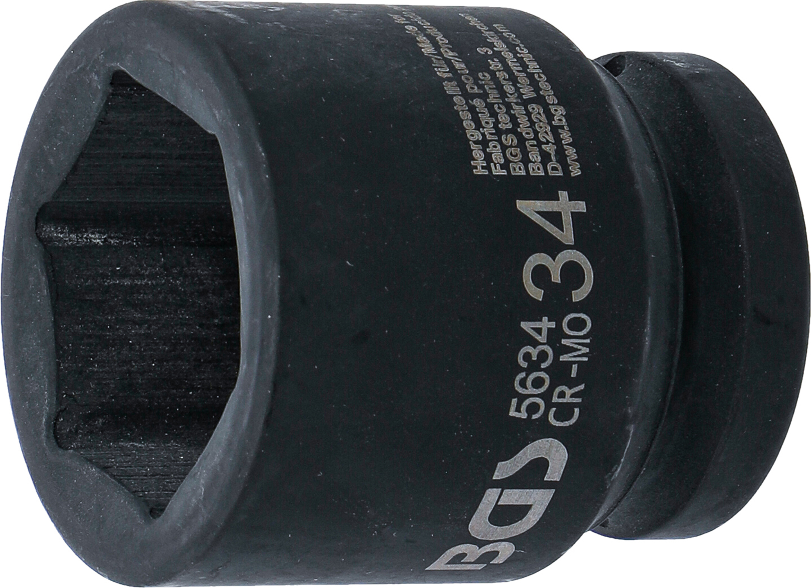 BGS Kraft-Steckschlüssel-Einsatz Sechskant | Antrieb Innenvierkant 20 mm (3/4") | SW 34 mm