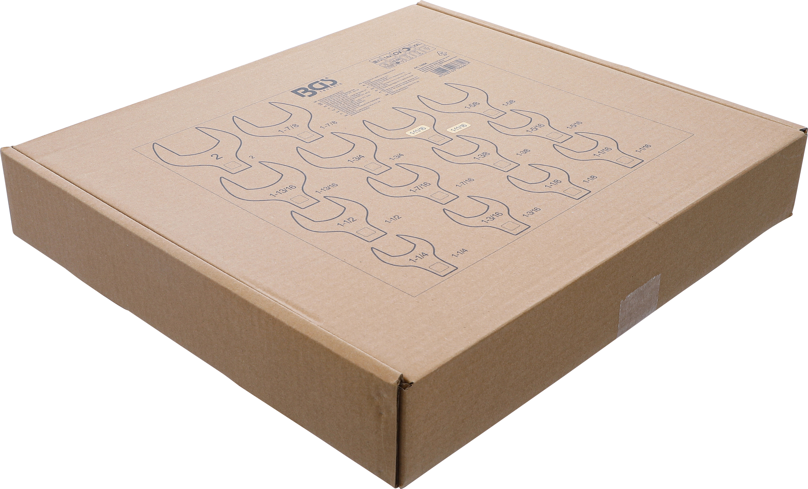 BGS Werkstattwageneinlage 2/3: Hahnenfußschlüssel-Satz | Antrieb Innenvierkant 12,5 mm (1/2") | Zollgrößen | 14-tlg.