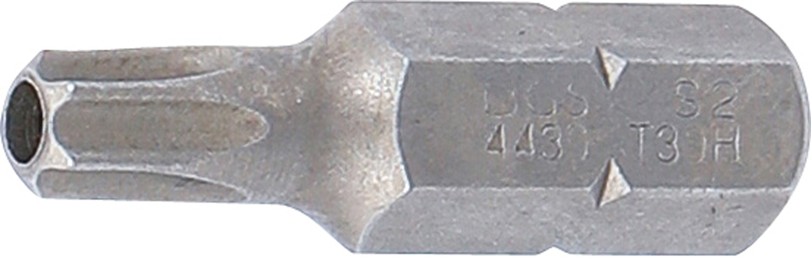 BGS Bit | Länge 30 mm | Antrieb Außensechskant 8 mm (5/16") | T-Profil (für Torx) mit Bohrung T30