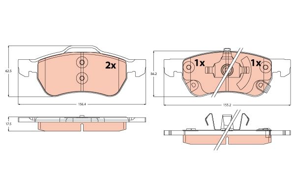 Bremsbelagsatz, Scheibenbremse