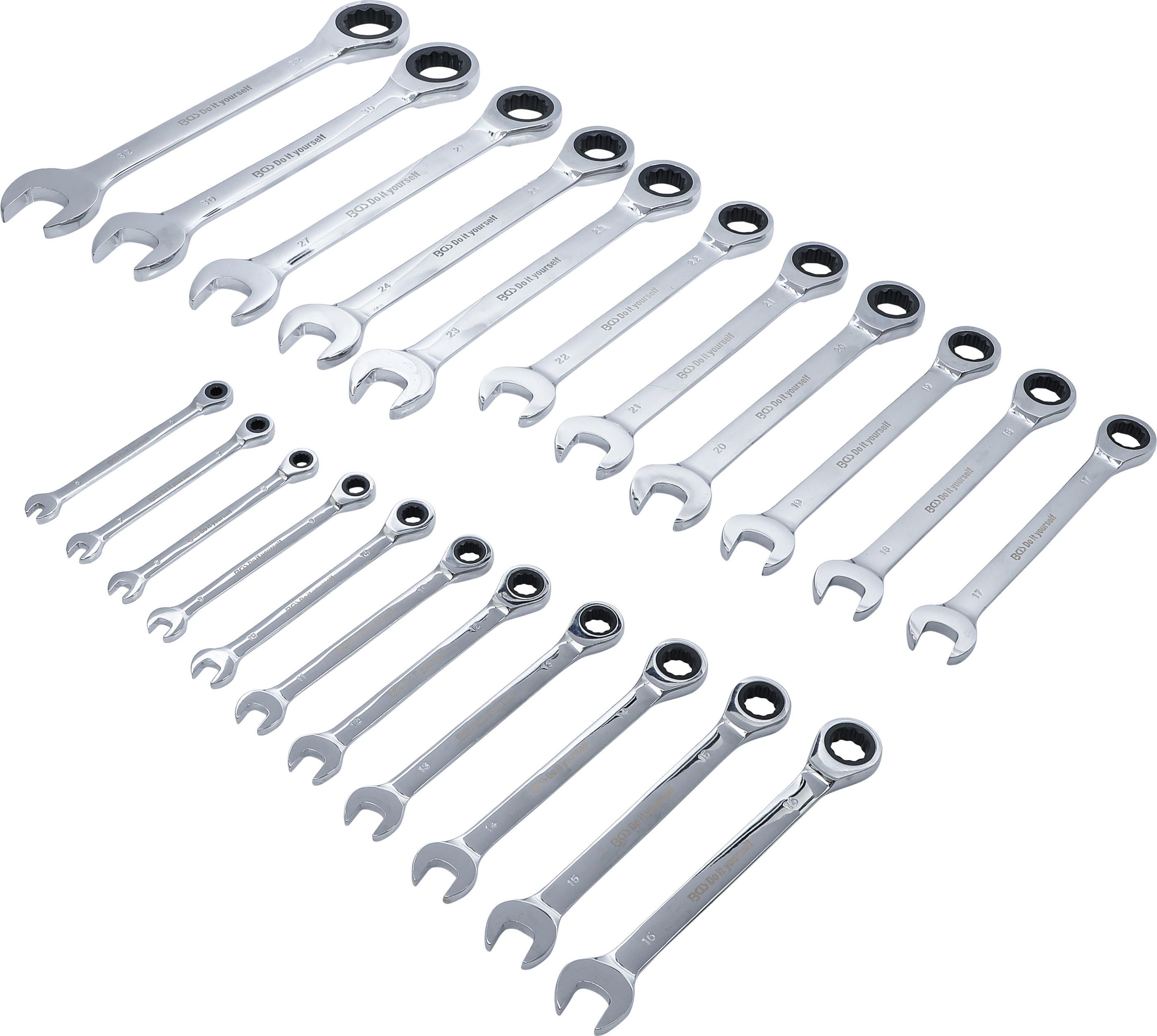 BGS Ratschenring-Maulschlüssel-Satz | SW 6 - 32 mm | 22-tlg.