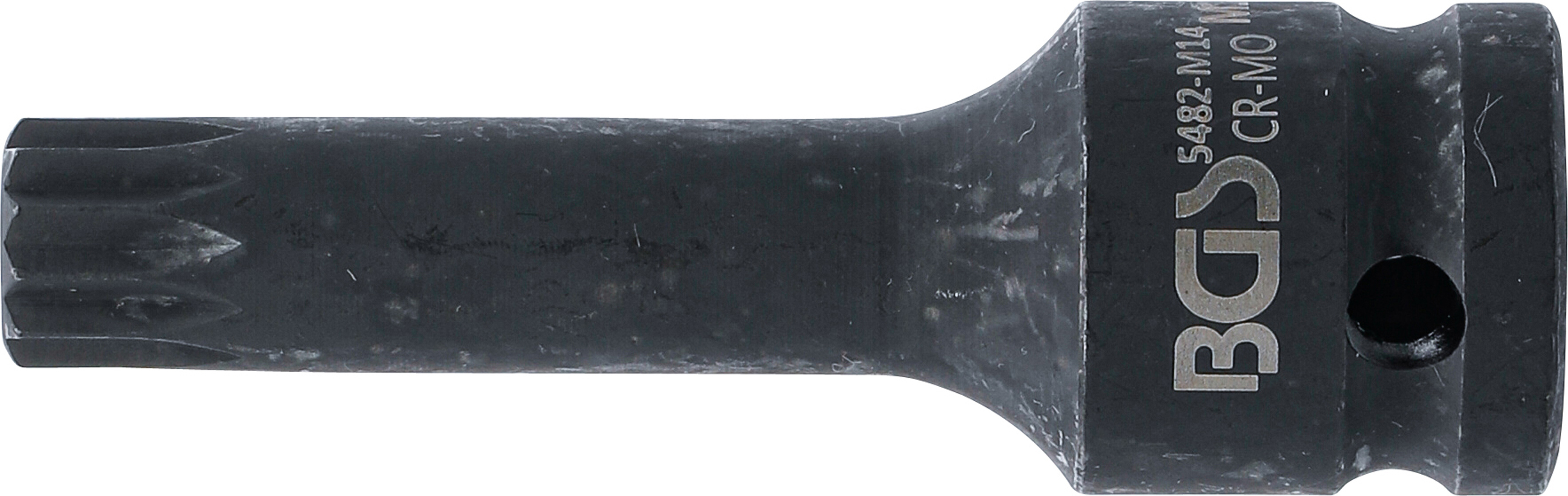 BGS Kraft-Bit-Einsatz | Länge 78 mm | Antrieb Innenvierkant 12,5 mm (1/2") | Innenvielzahn (für XZN) M14