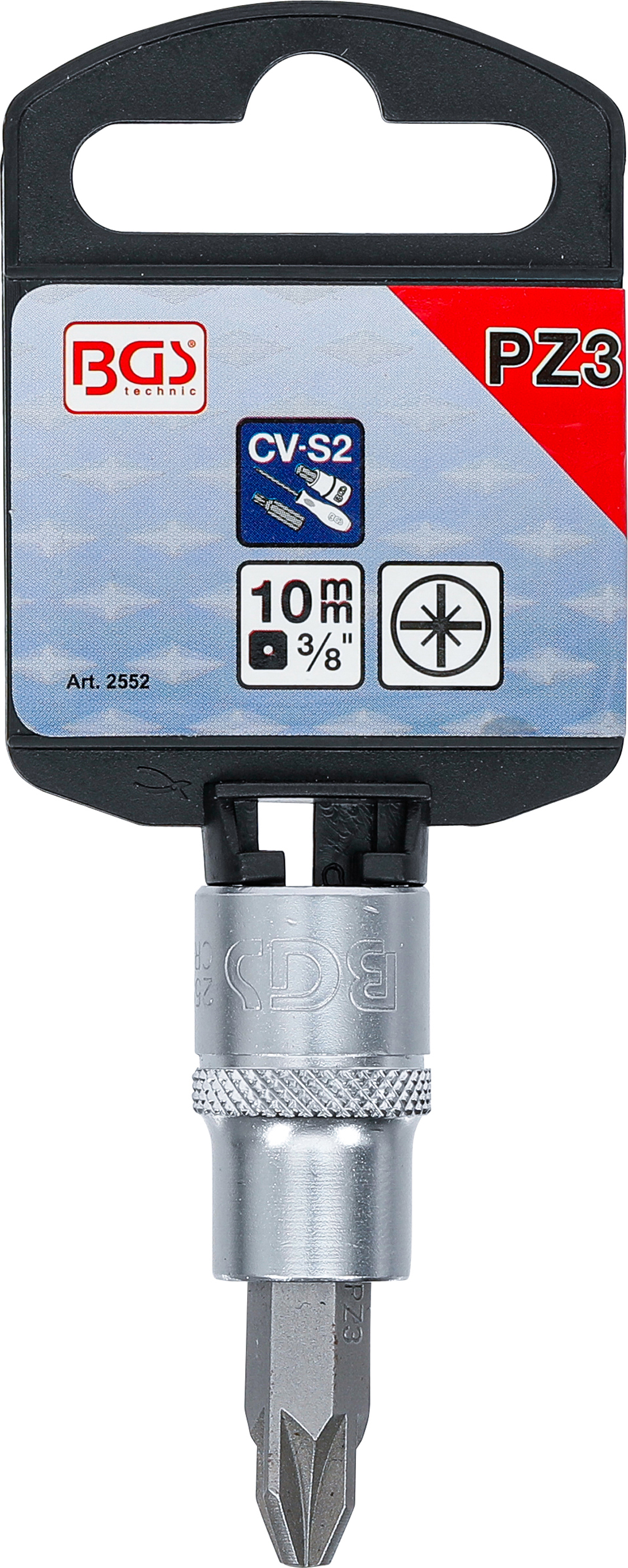 BGS Bit-Einsatz | Antrieb Innenvierkant 10 mm (3/8") | Kreuzschlitz PZ3