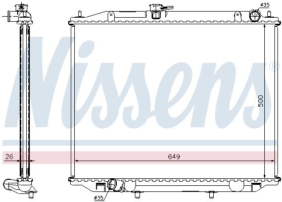 Kühler Motor (mit First Fit Elementen) passt zu: NISSAN TERRANO II 3.0D 05.02-09.07