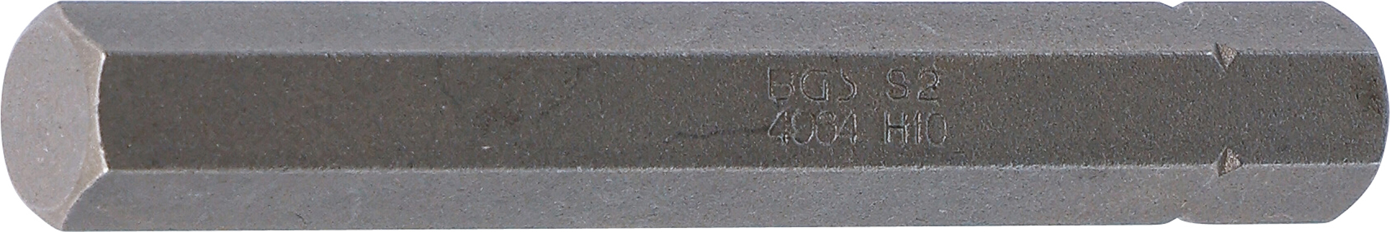 BGS Bit | Länge 75 mm | Antrieb Außensechskant 10 mm (3/8") | Innensechskant 10 mm