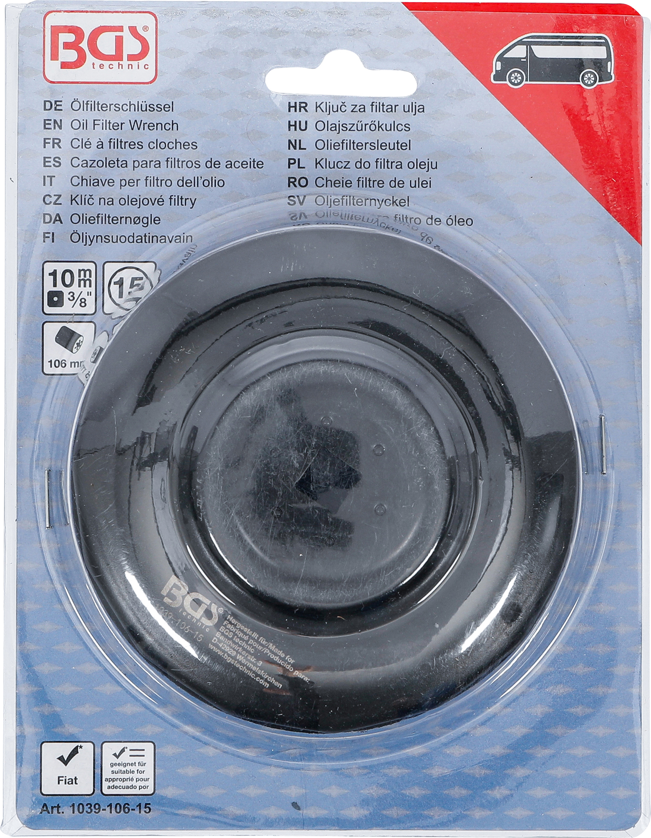 BGS Ölfilterschlüssel | 15-kant | Ø 106 mm | für Fiat Ducato