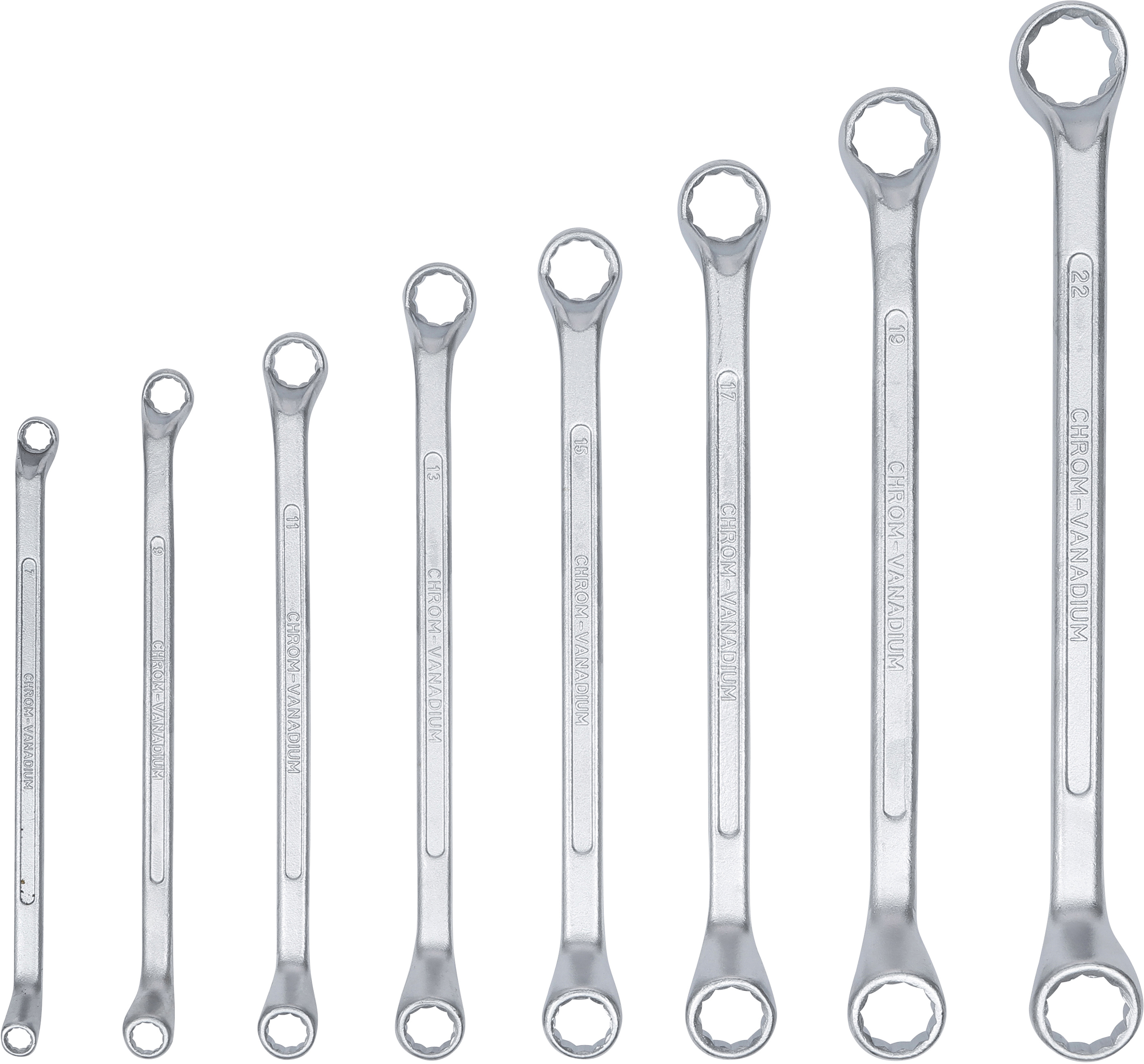 BGS Doppel-Ringschlüssel-Satz | gekröpft | SW 6 x 7 - 20 x 22 mm | 8-tlg.