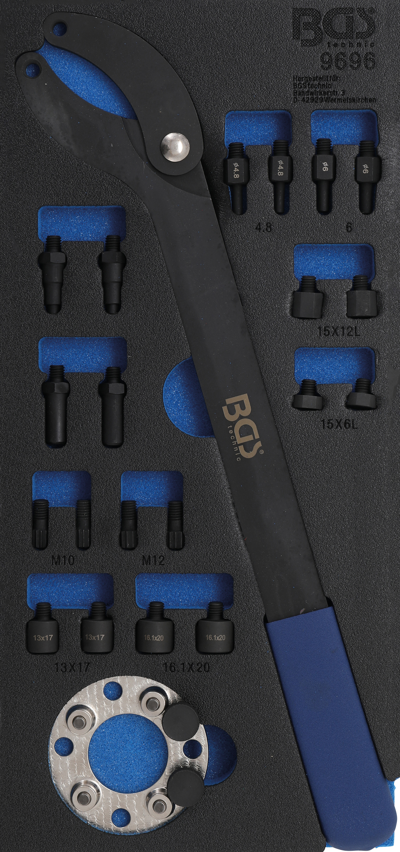 BGS Werkstattwageneinlage 1/3: Nockenwellen-Gegenhaltewerkzeug-Satz | für VAG