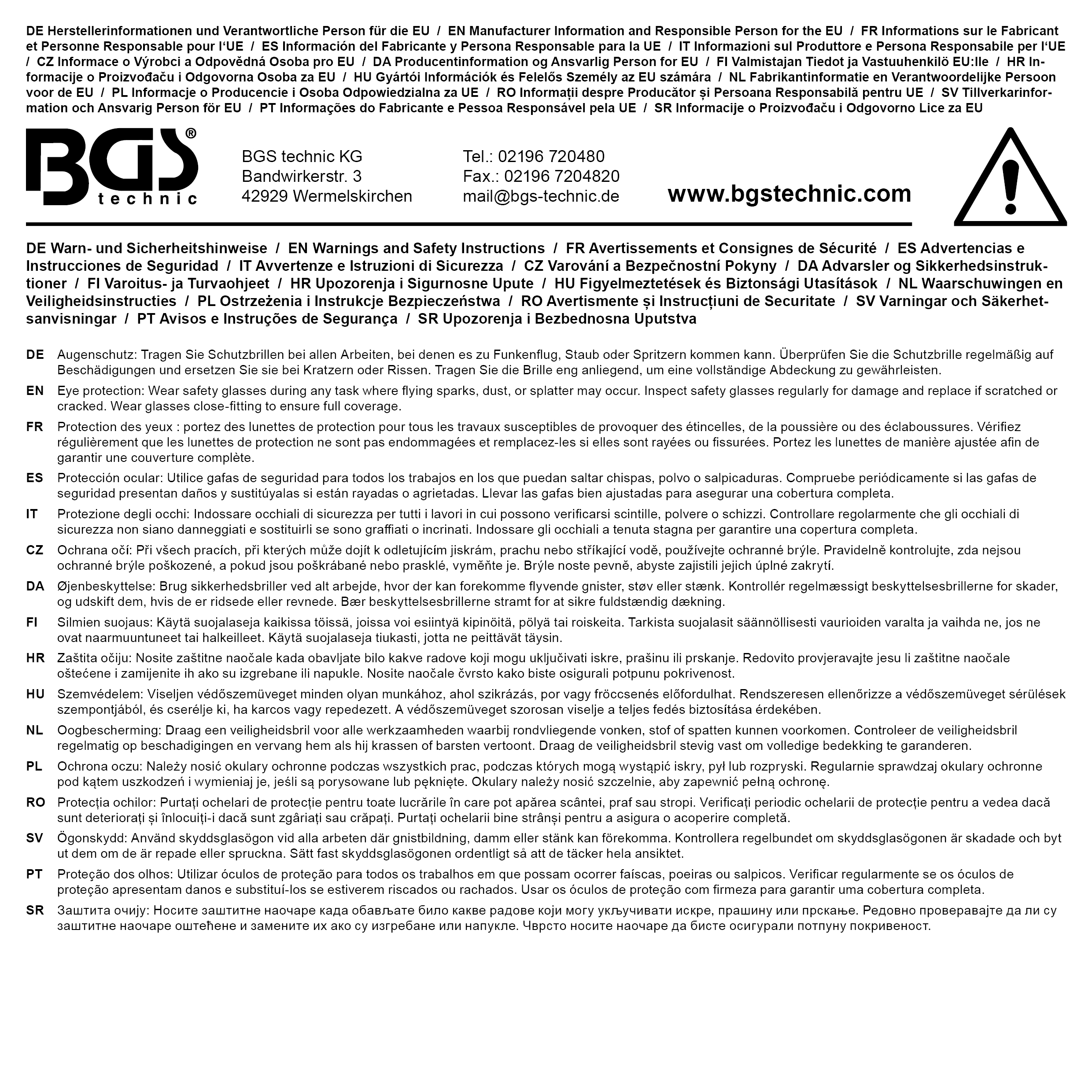 BGS Schweißer-Schutzbrille