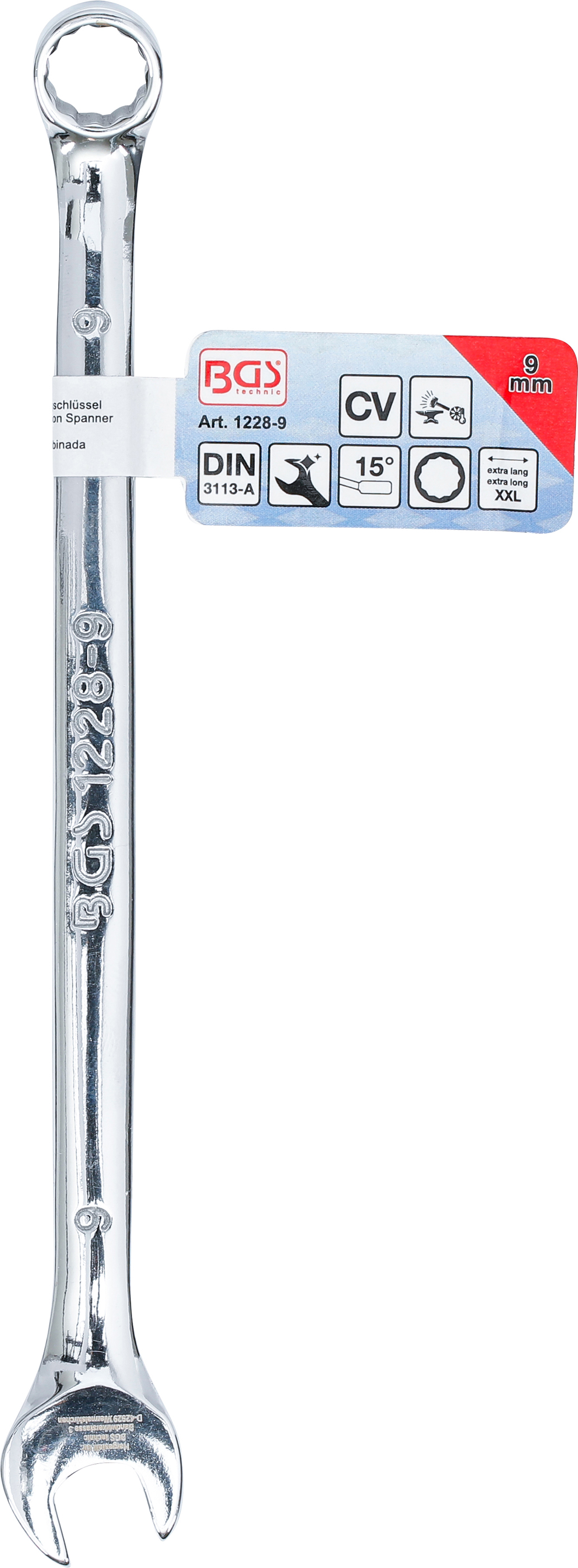 BGS Maul-Ringschlüssel | extra lang | SW 9 mm