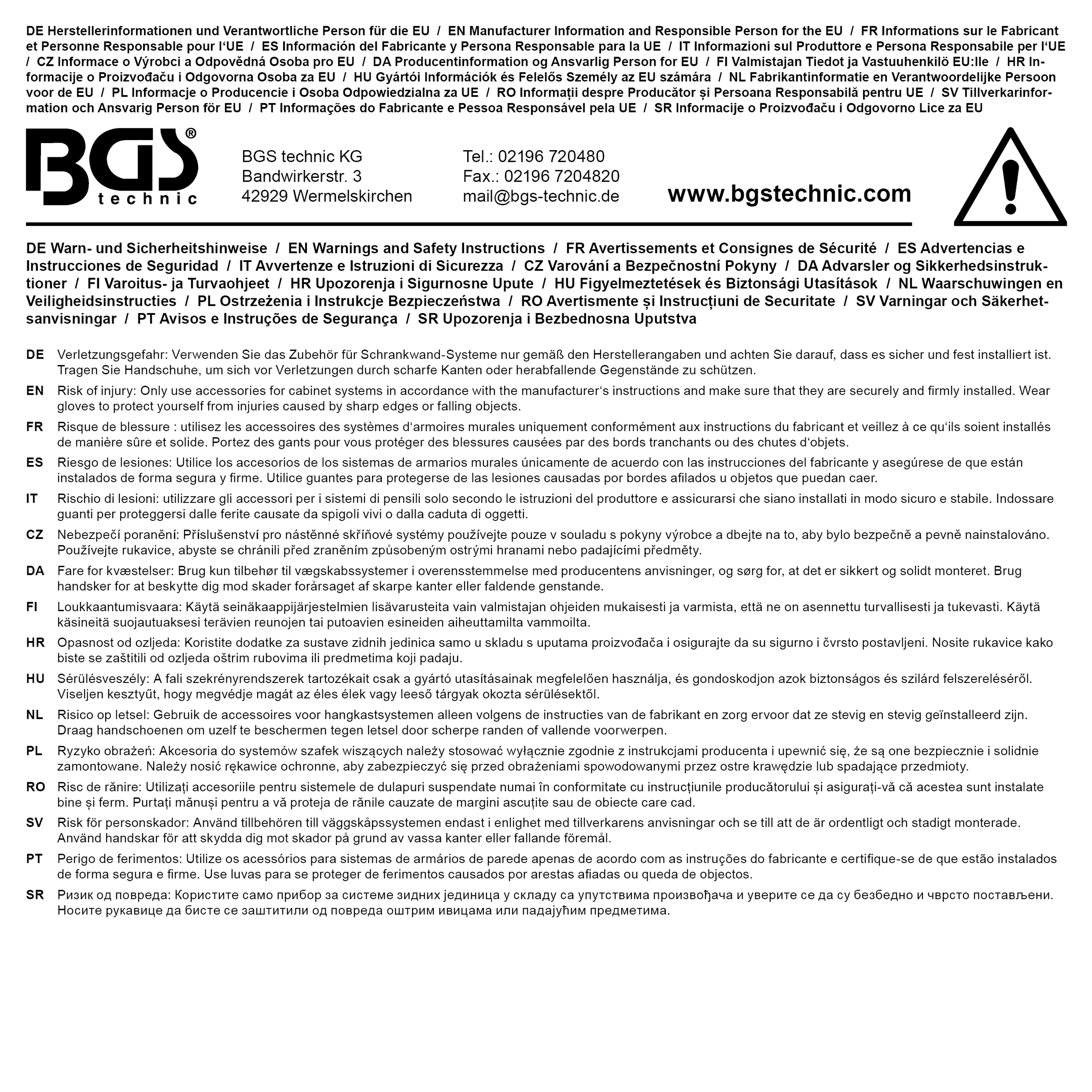 BGS Beleuchtungsabdeckung | für LED-Elemente | Eckelement | 624 mm