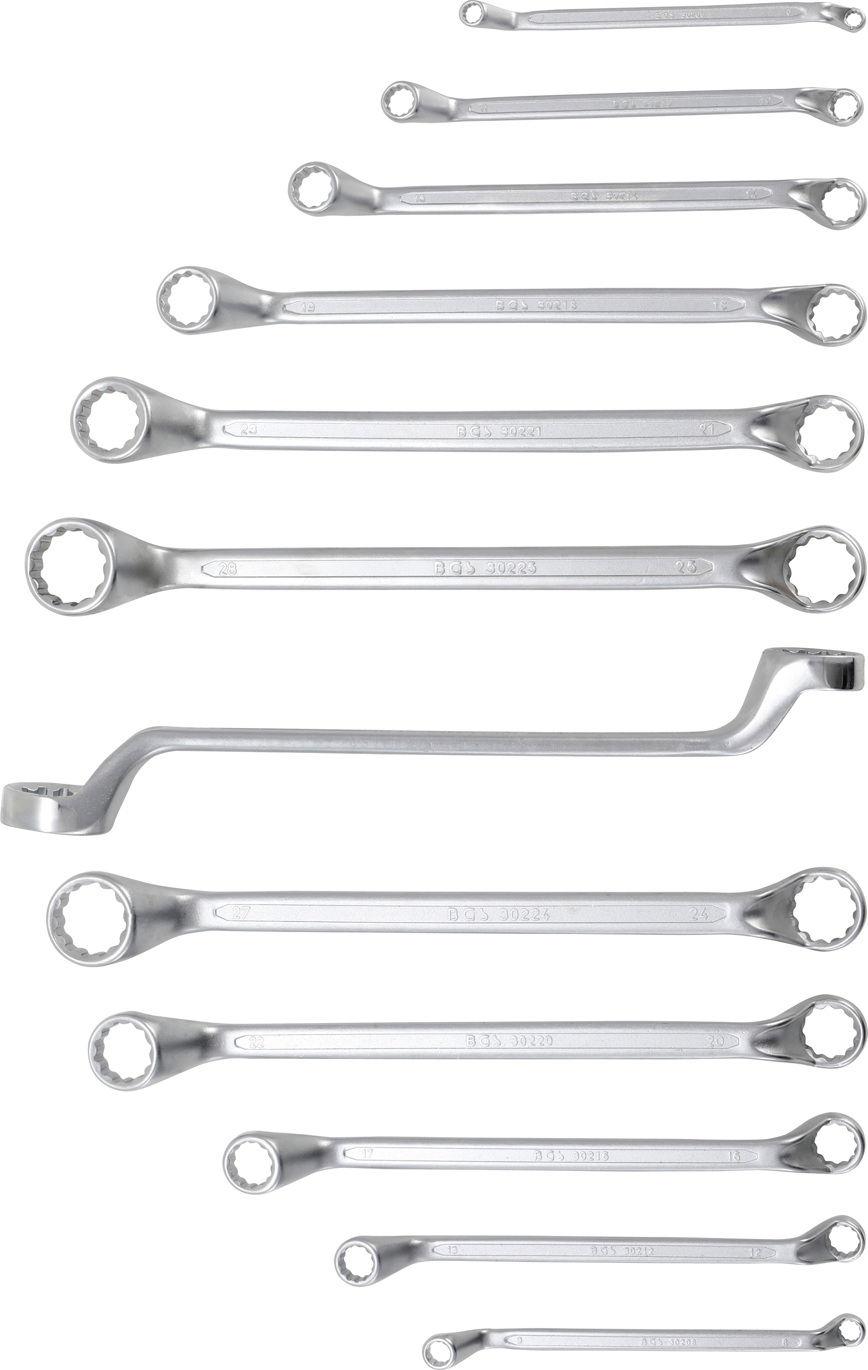 BGS Doppel-Ringschlüssel-Satz | tief gekröpft | SW 6 - 32 mm | 12-tlg.