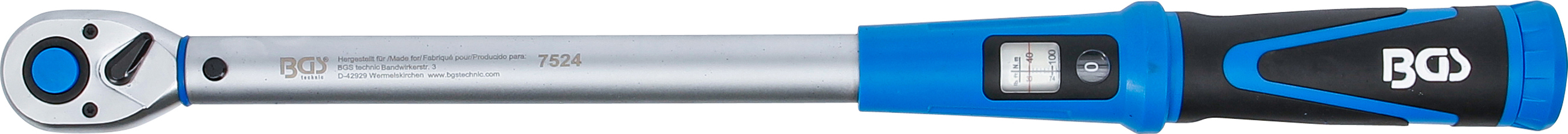 BGS Drehmomentschlüssel | Abtrieb Außenvierkant 12,5 mm (1/2") | 40 - 210 Nm