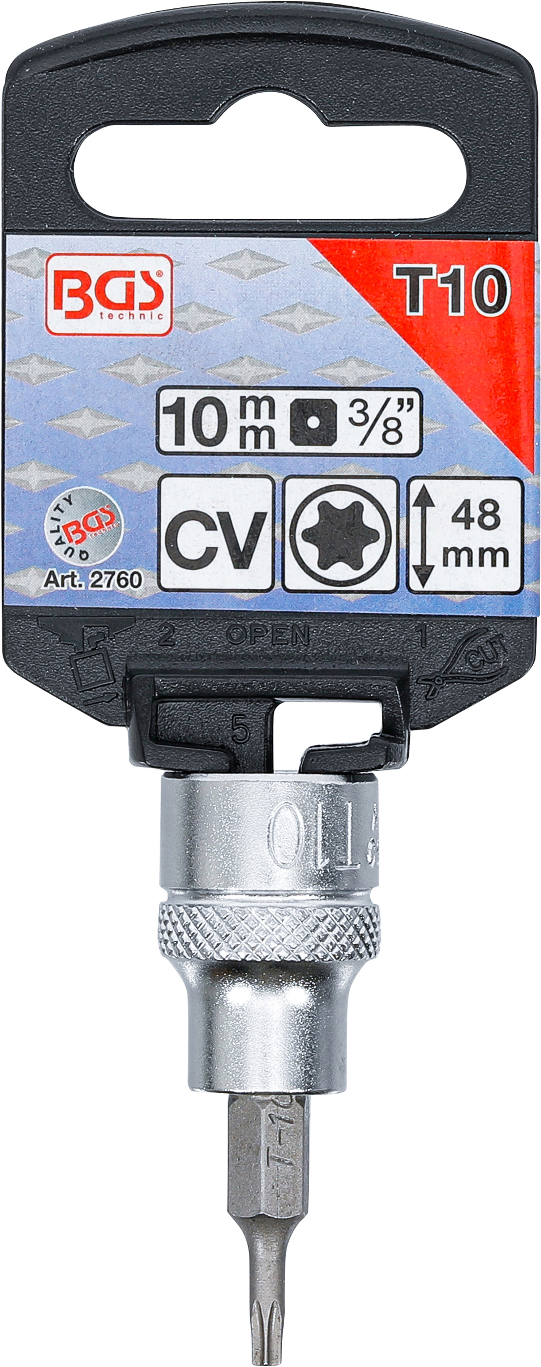 BGS Bit-Einsatz | Antrieb Innenvierkant 10 mm (3/8") | T-Profil (für Torx) T10