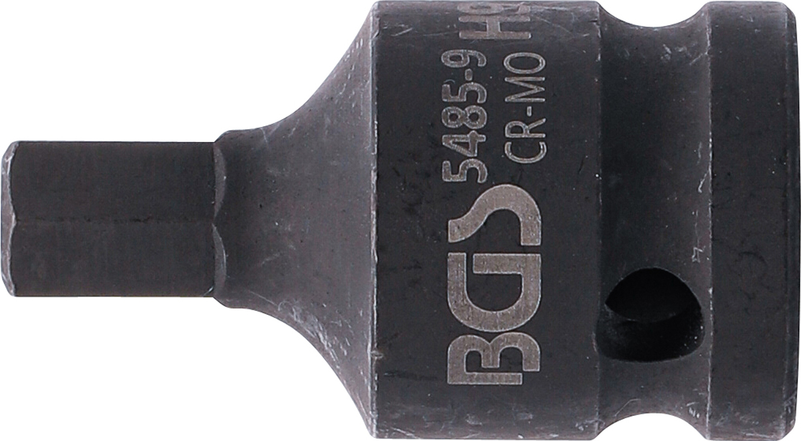 BGS Kraft-Bit-Einsatz | Länge 42 mm | Antrieb Innenvierkant 12,5 mm (1/2") | Innensechskant 9 mm