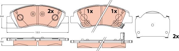 Bremsbelagsatz, Scheibenbremse