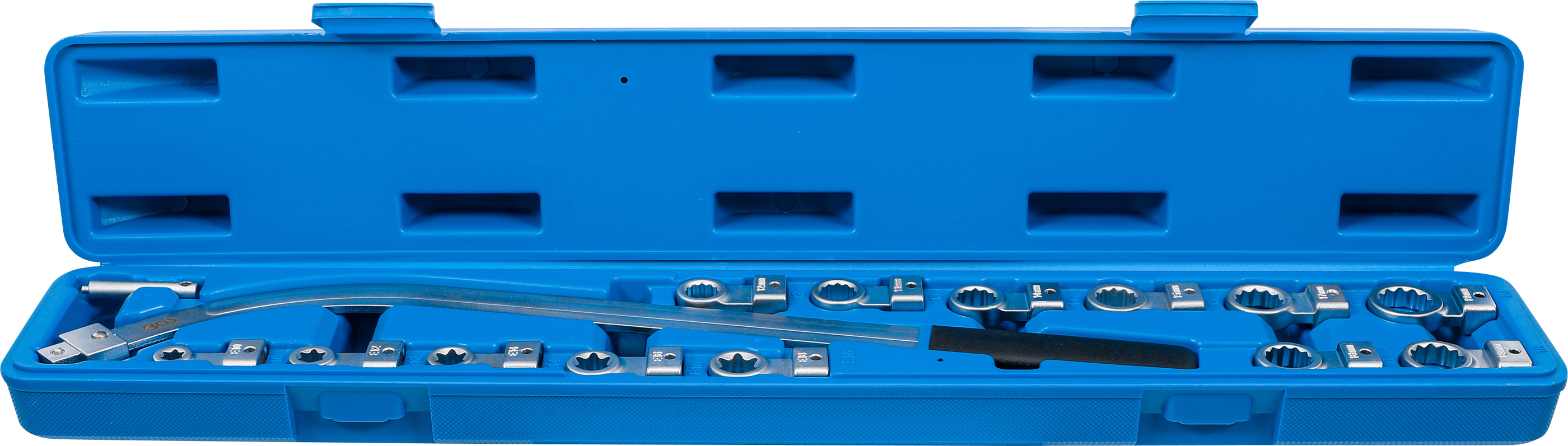 BGS Spannrollenschlüssel-Satz | Zwölfkant SW 12 - 19 mm / E-Profil SW E10 - E18 | 15-tlg.