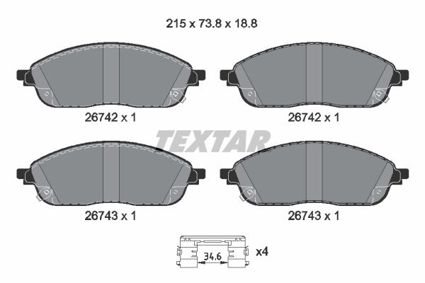 Bremsbelagsatz, Scheibenbremse