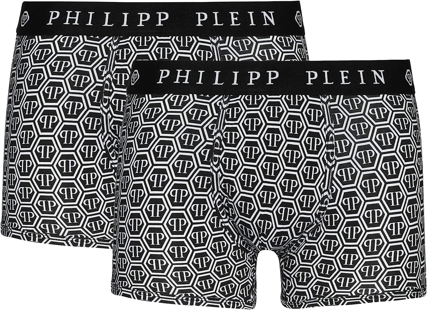 Philipp Plein Herren Boxershorts Skull 2er Pack Black White Gr. L