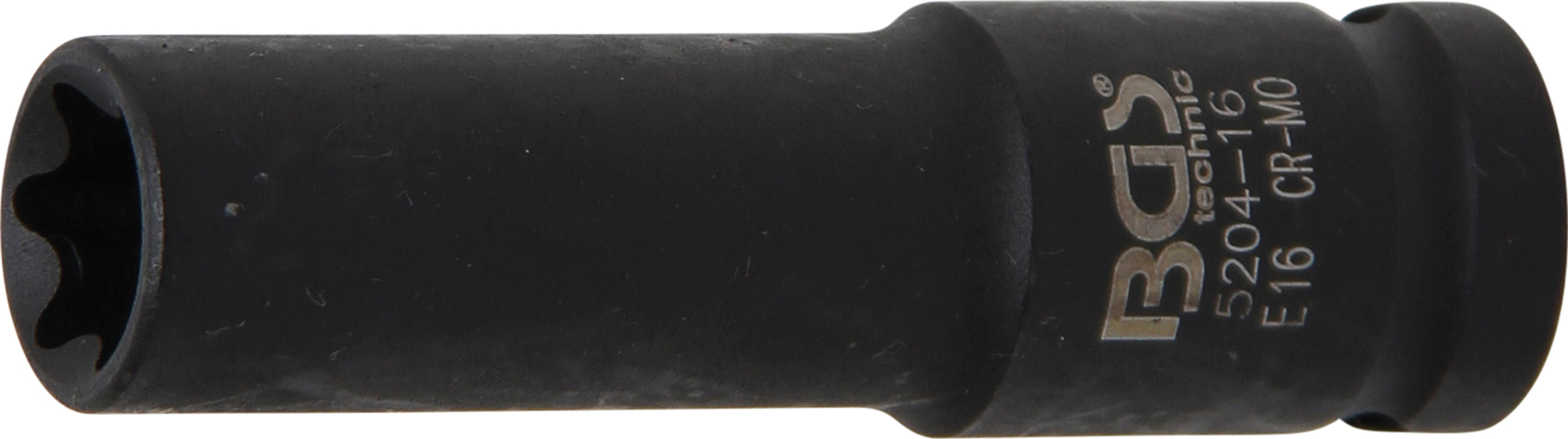 BGS Kraft-Steckschlüssel-Einsatz E-Profil, tief | Antrieb Innenvierkant 12,5 mm (1/2") | SW E16