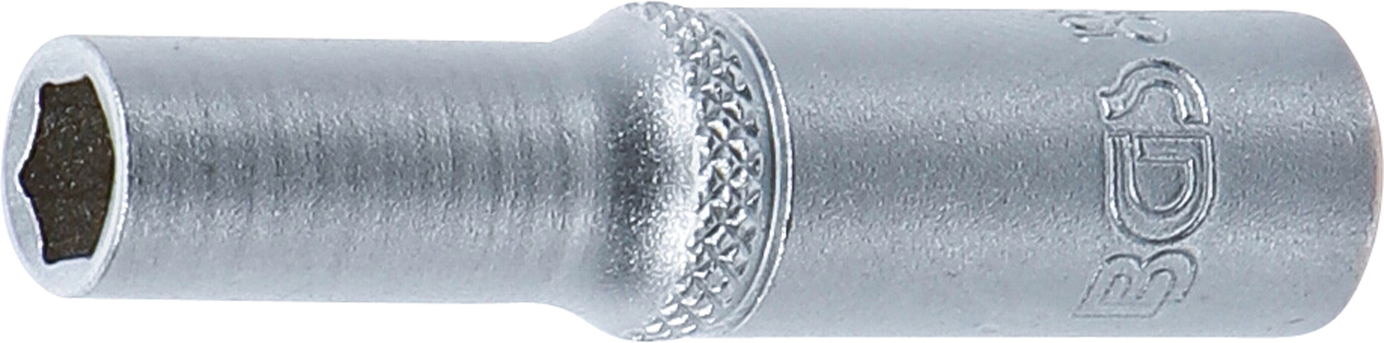 BGS Steckschlüssel-Einsatz Sechskant, tief | Antrieb Innenvierkant 6,3 mm (1/4") | SW 6 mm