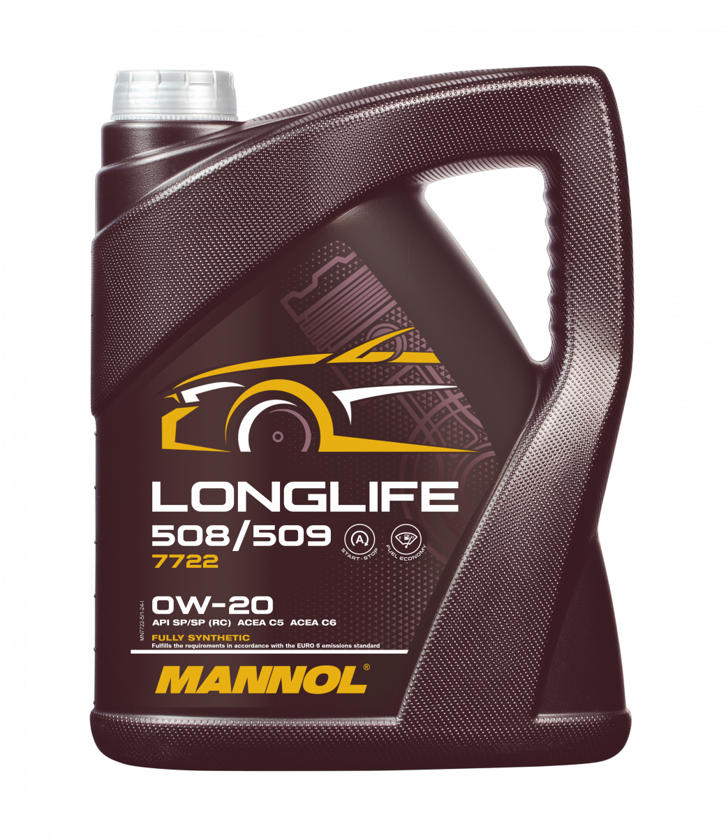 0W-20 Mannol 7722 Longlife 508/509 Motoröl 5 Liter