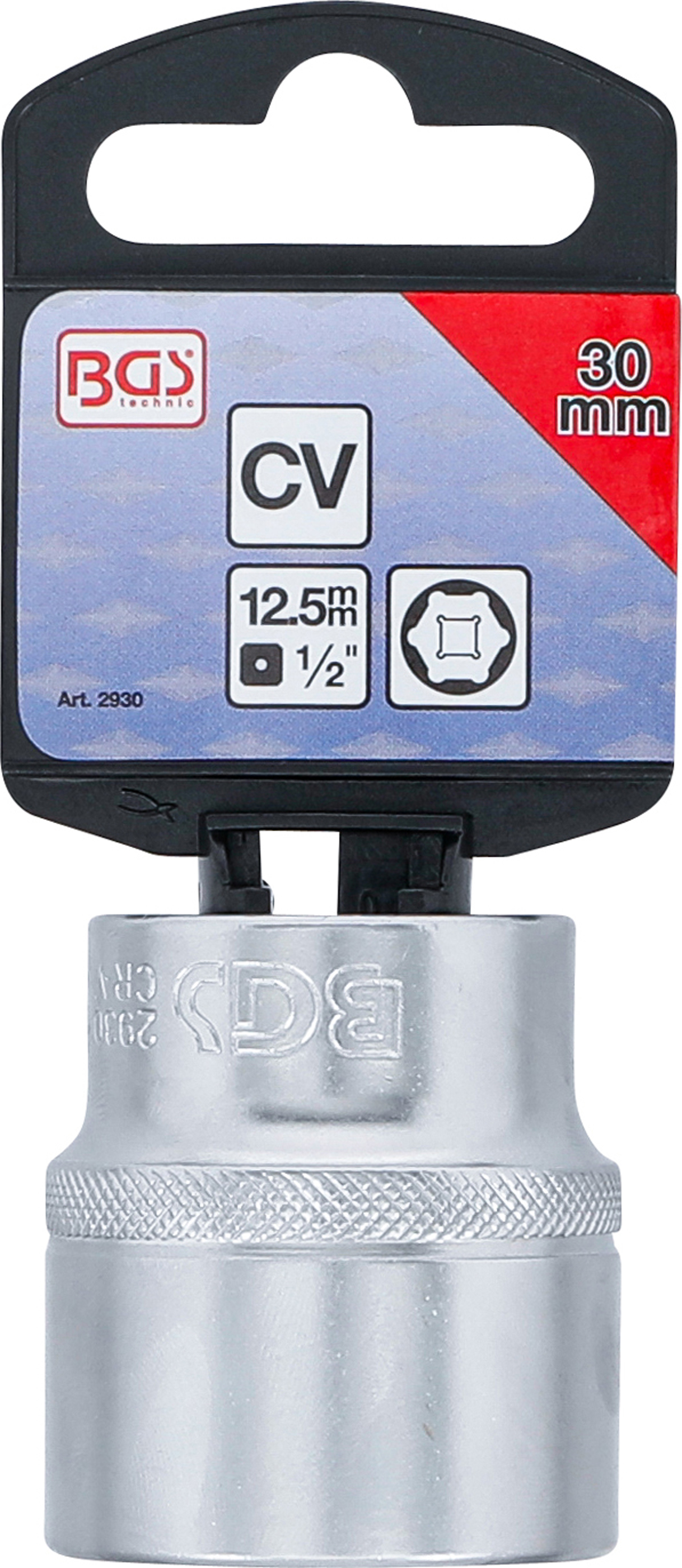 BGS Steckschlüssel-Einsatz Sechskant | Antrieb Innenvierkant 12,5 mm (1/2") | SW 30 mm