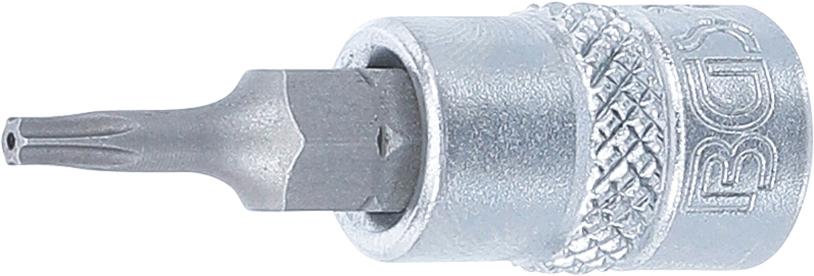 BGS Bit-Einsatz | Antrieb Innenvierkant 6,3 mm (1/4") | T-Profil (für Torx) mit Bohrung T9