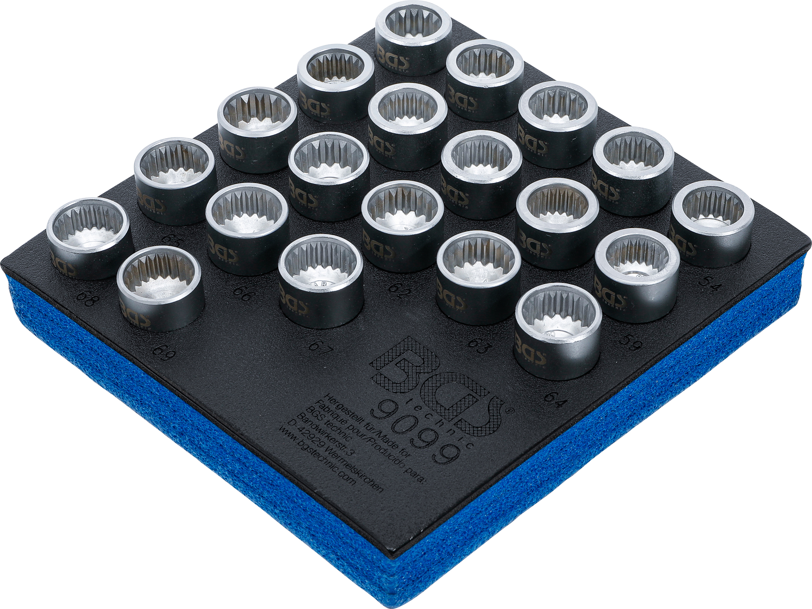 BGS Werkstattwageneinlage 1/6: Felgenschloss-Werkzeugsatz für Porsche und VW Touareg | 20-tlg.