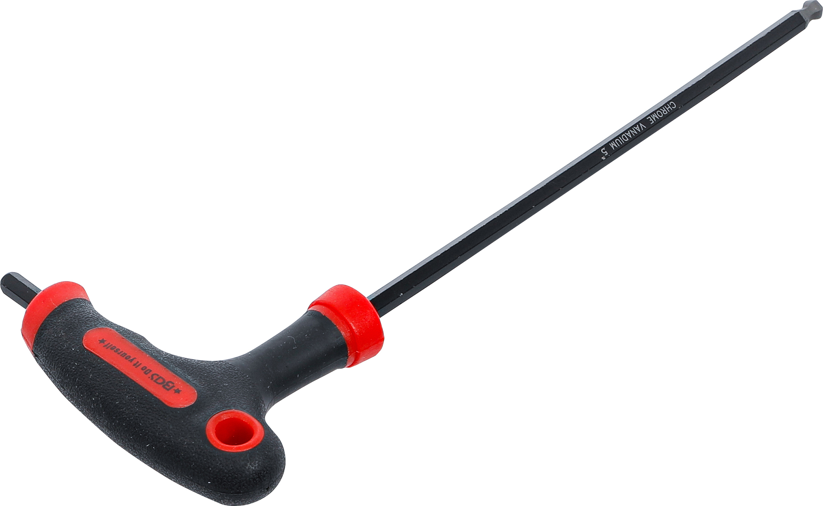 BGS Schraubendreher mit T-Griff und seitlicher Klinge | Innensechskant / Innensechskant mit Kugelkopf 5 mm