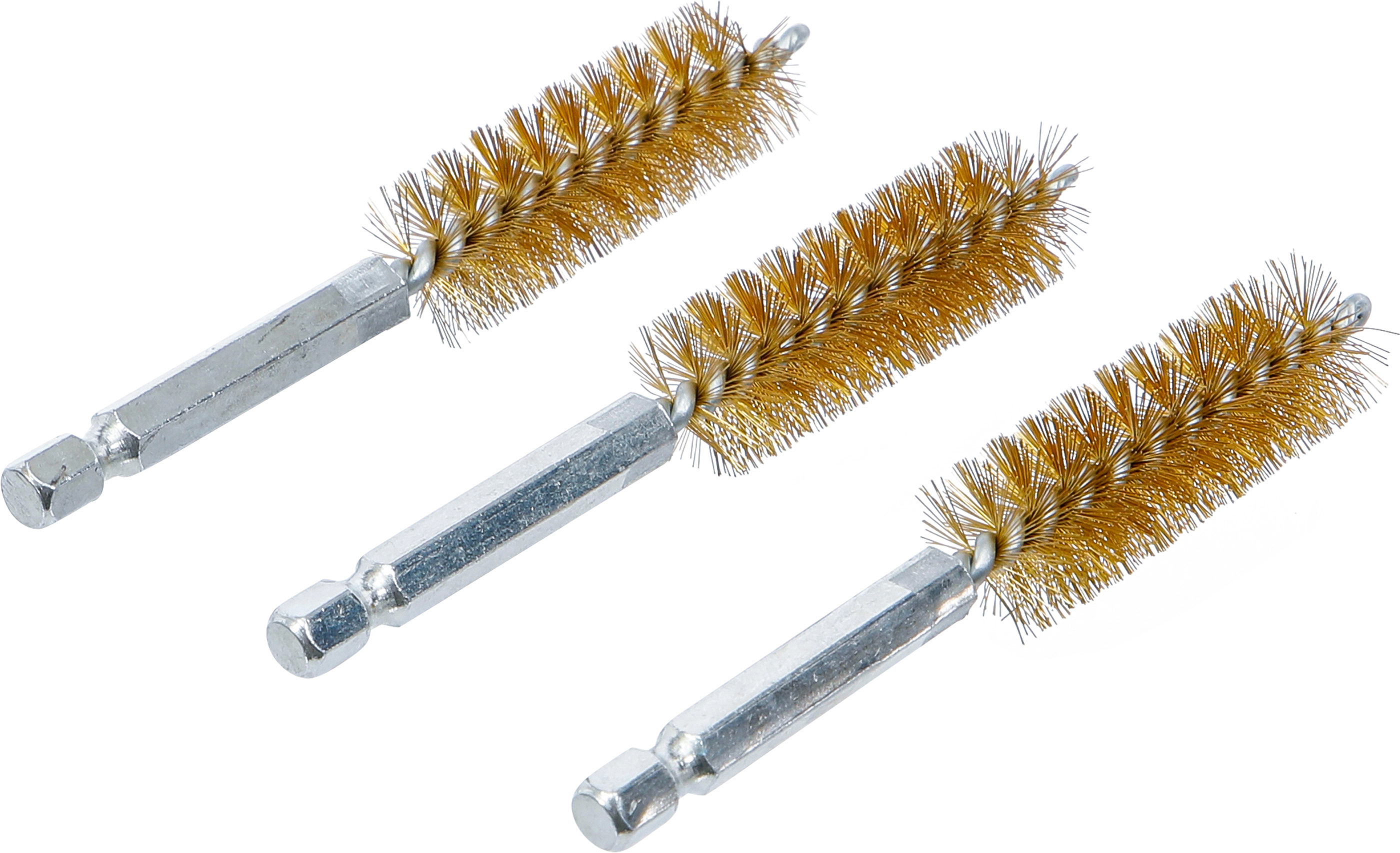 BGS Messingbürste | 16 mm | Antrieb Außensechskant 6,3 mm (1/4") | 3-tlg.