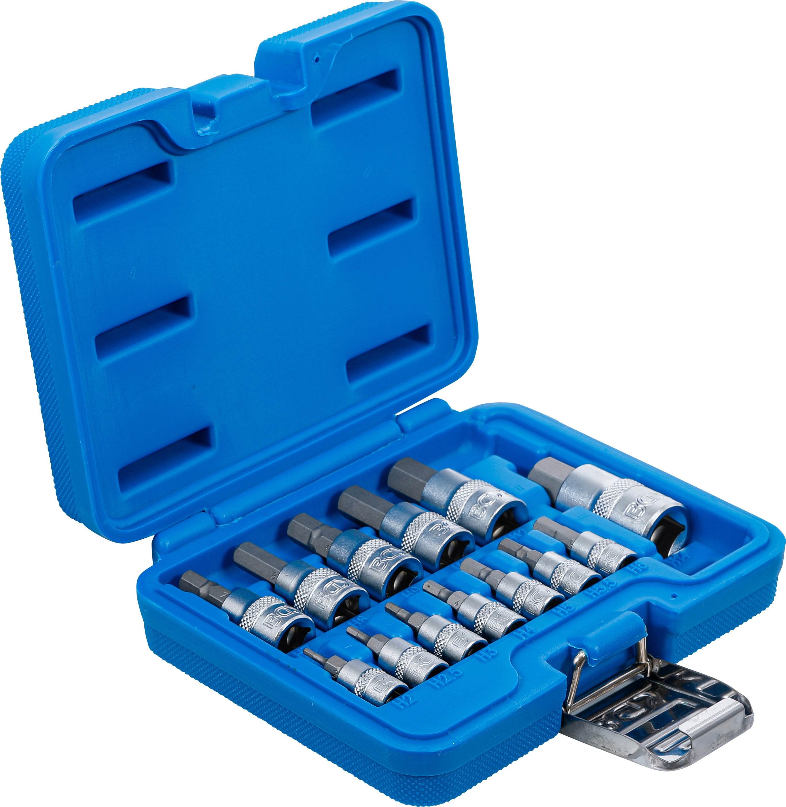 BGS Bit-Einsatz-Satz | Antrieb Innenvierkant 6,3 mm (1/4") / 10 mm (3/8") / 12,5 mm (1/2") | Innensechskant 2 - 14 mm | 13-tlg.