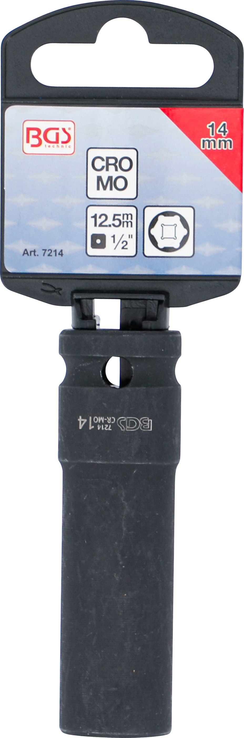 BGS Kraft-Steckschlüssel-Einsatz Sechskant, tief | Antrieb Innenvierkant 12,5 mm (1/2") | SW 14 mm