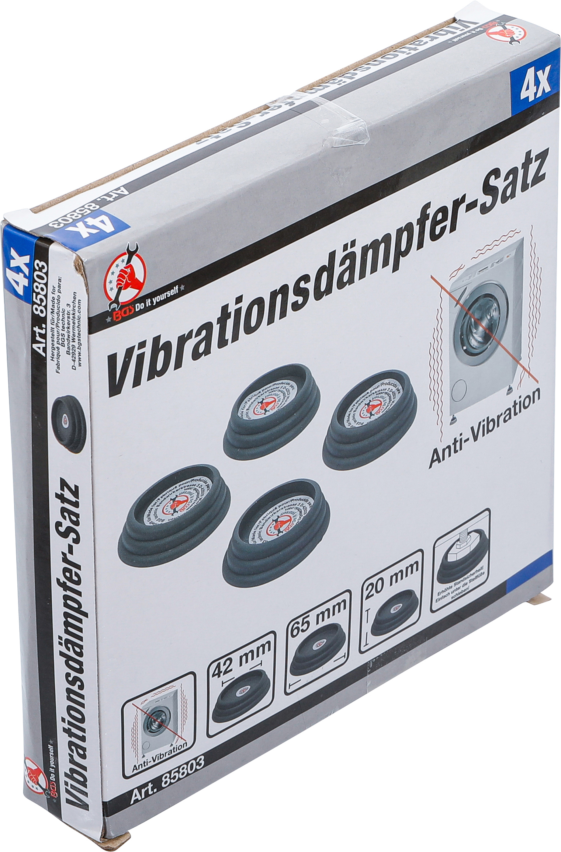BGS Vibrationsdämpfer-Satz | Ø 65 x 20 mm | 4-tlg.