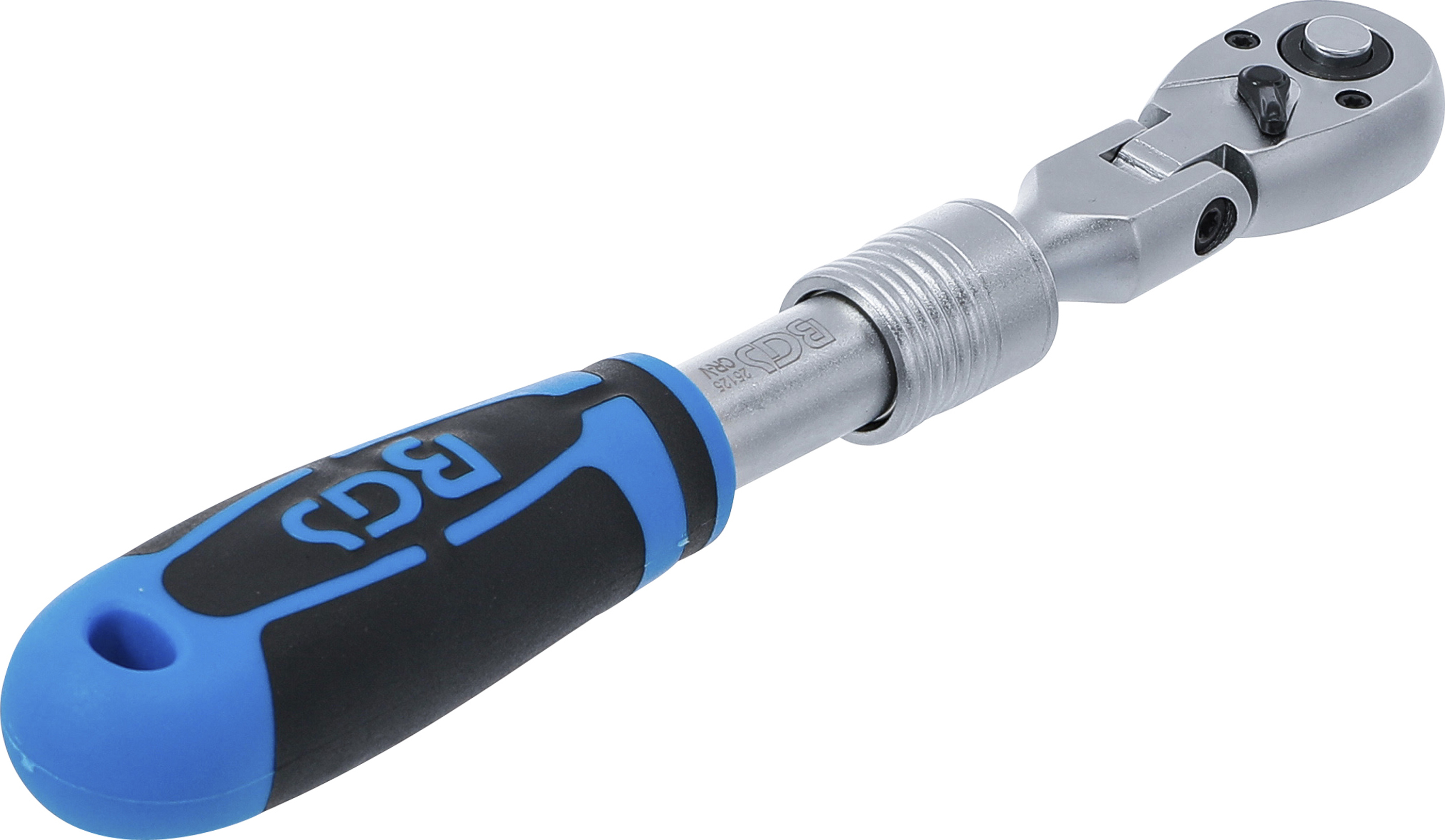 BGS Umschaltknarre, ausziehbar, abwinkelbar | Abtrieb Außenvierkant 6,3 mm (1/4") | 210 - 250 mm