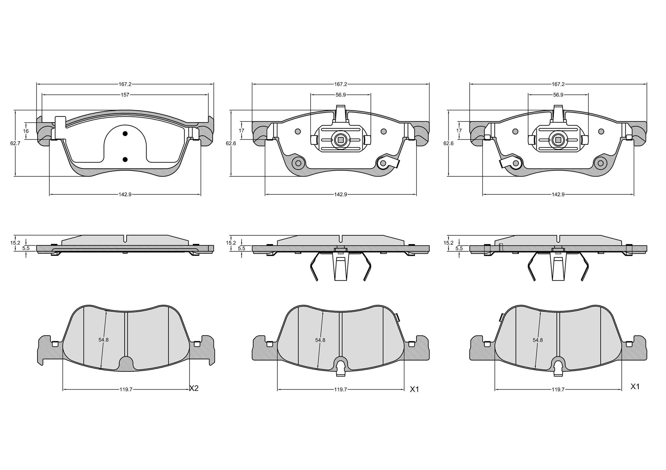 Bremsbelagsatz, Scheibenbremse