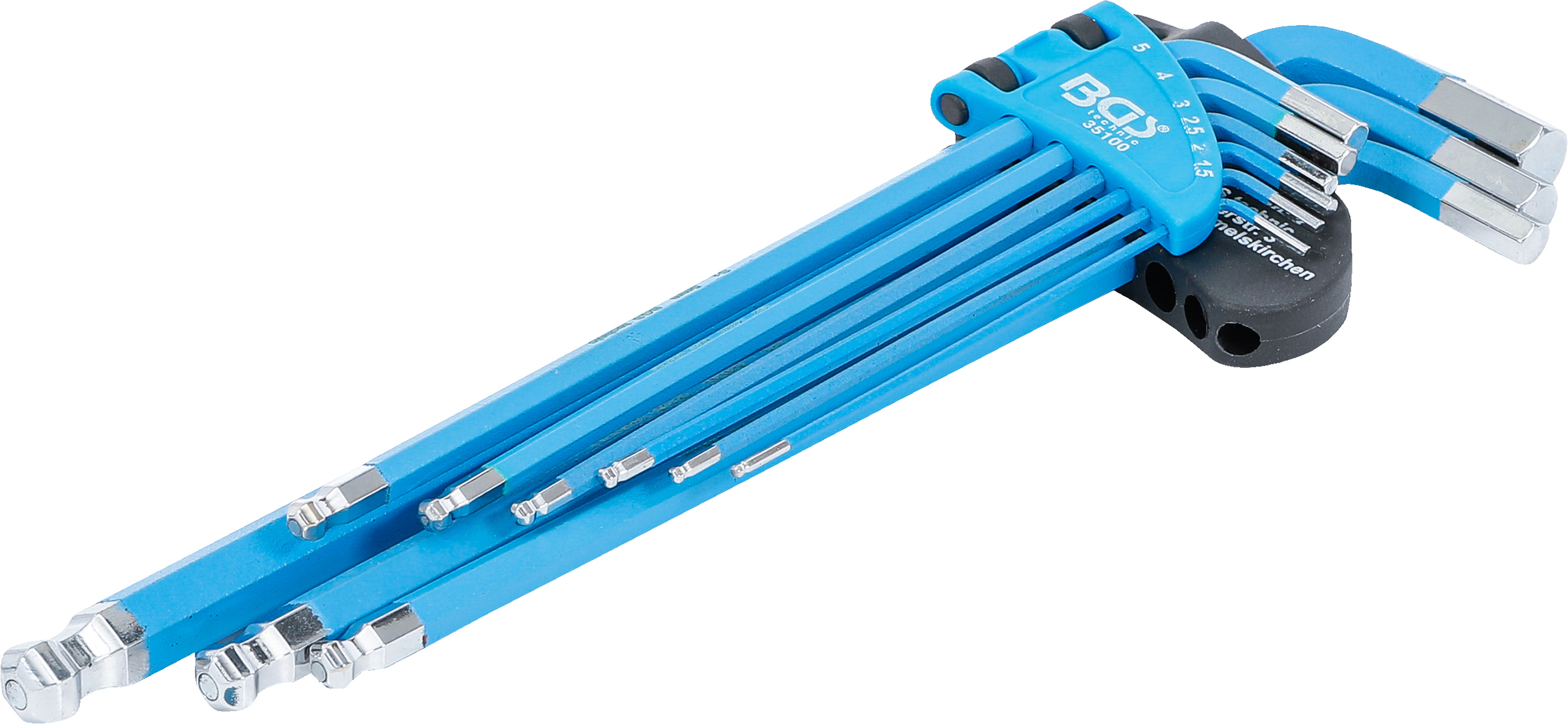 BGS Winkelschlüssel-Satz | extra lang | Innensechskant / Innensechskant mit Kugelkopf 1,5 - 10 mm | 9-tlg.