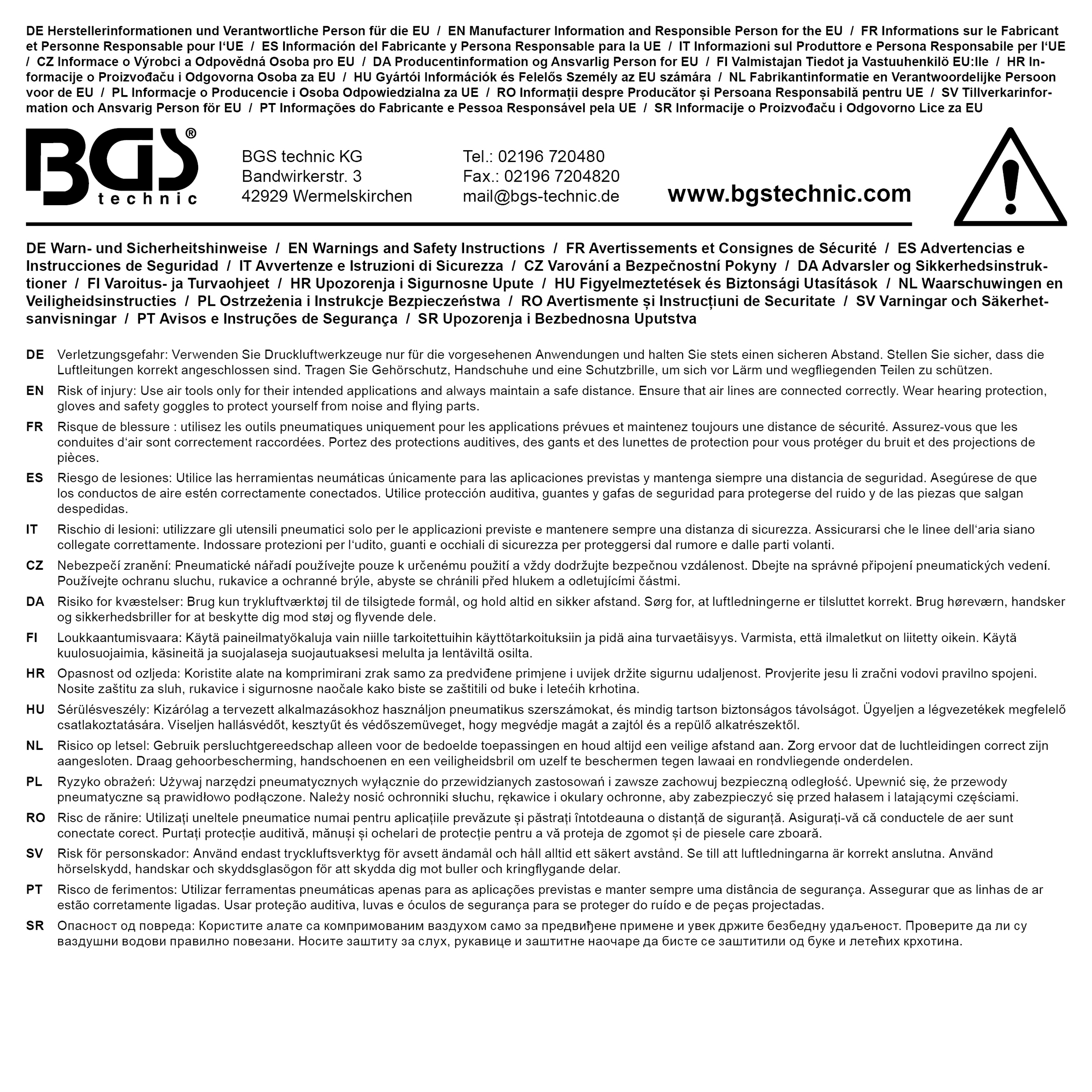BGS Reparatursatz für Art. 8540