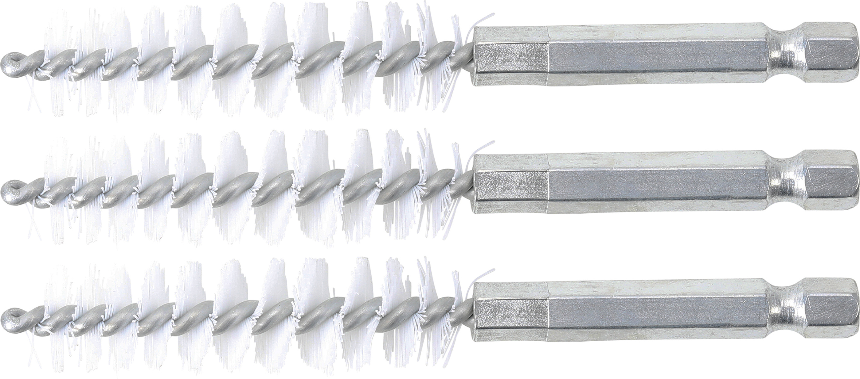 BGS Nylonbürste | 13 mm | Antrieb Außensechskant 6,3 mm (1/4") | 3-tlg.