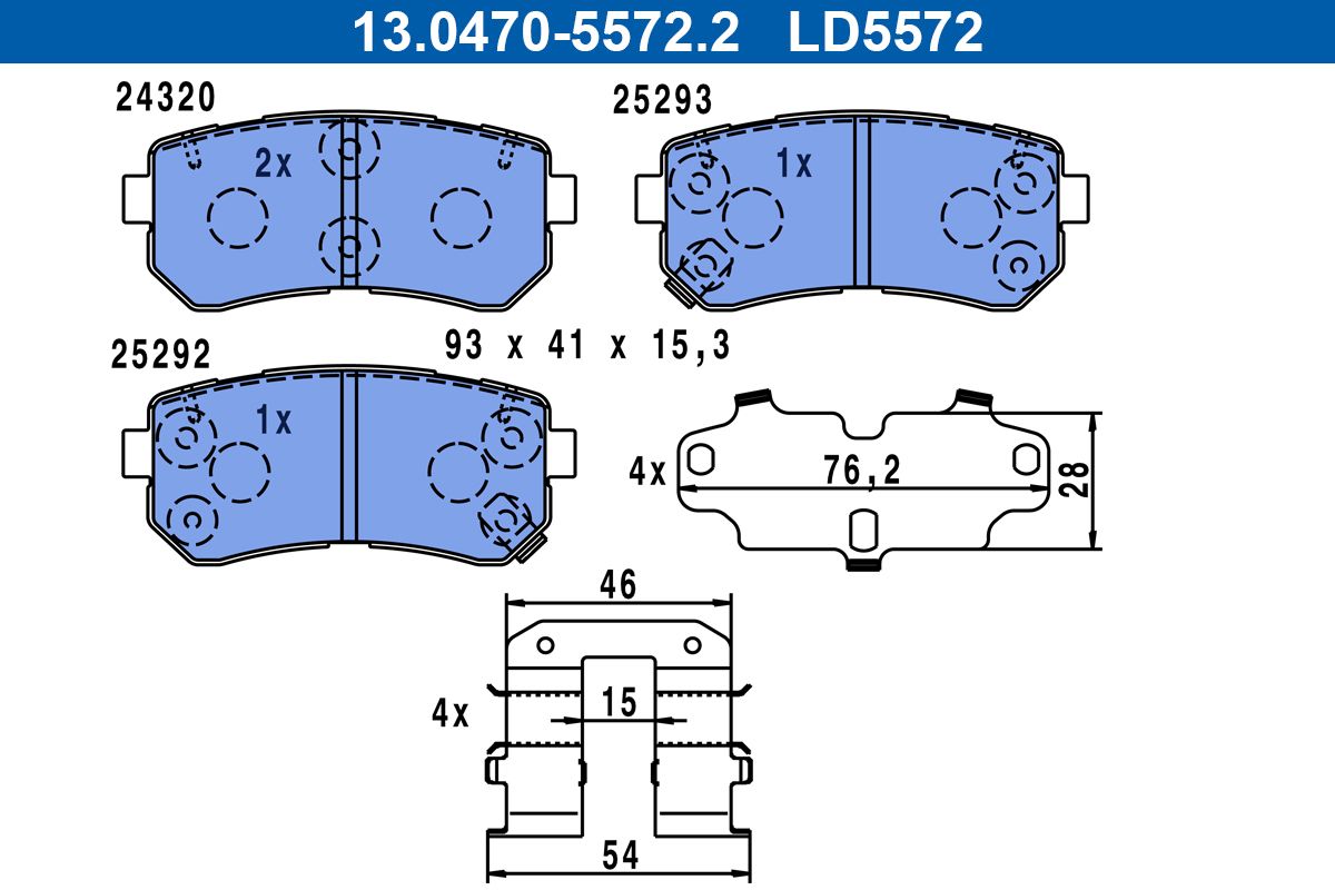 Bremsbelagsatz, Scheibenbremse