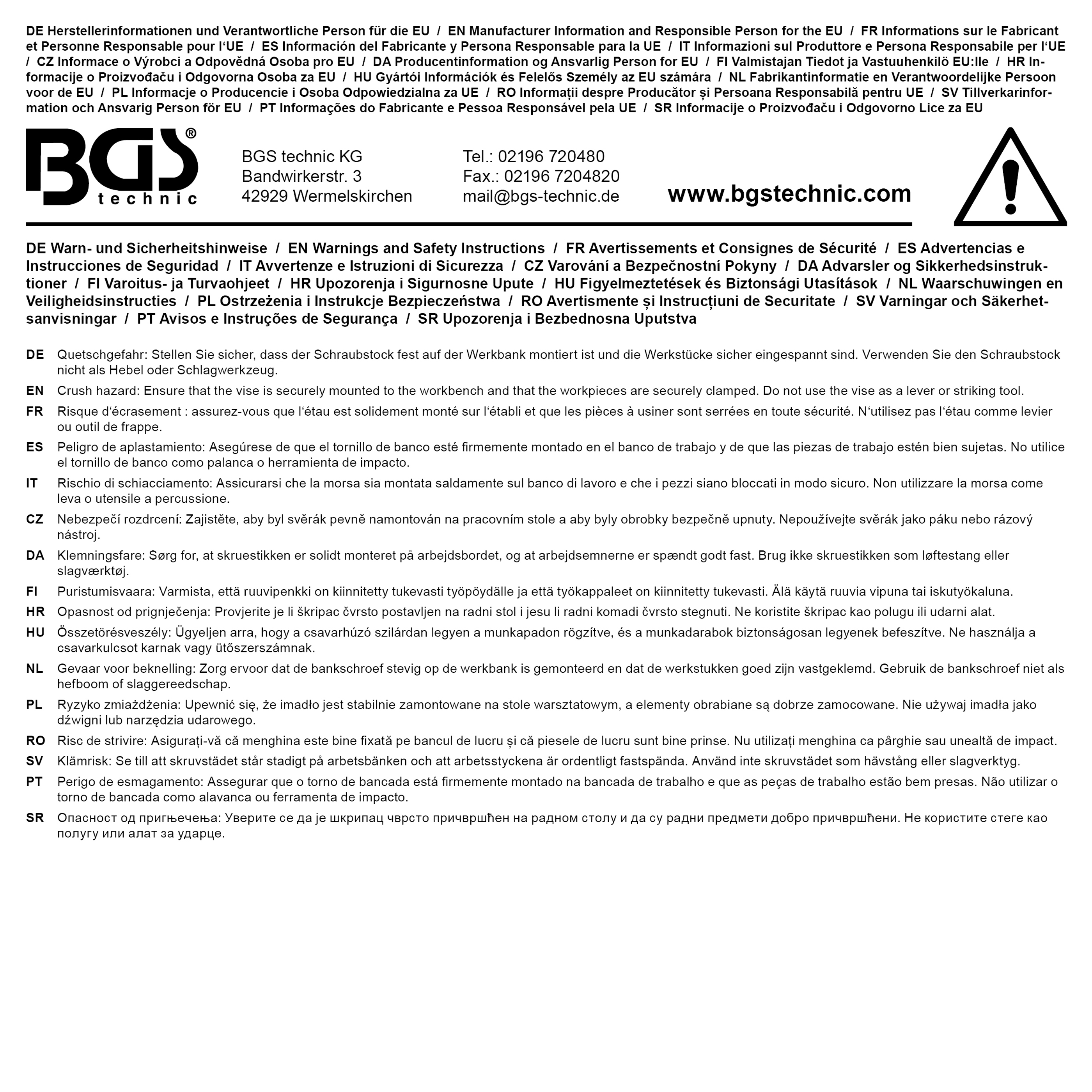 BGS Stahlknebel für Schraubstöcke | 10,5 x 225 mm