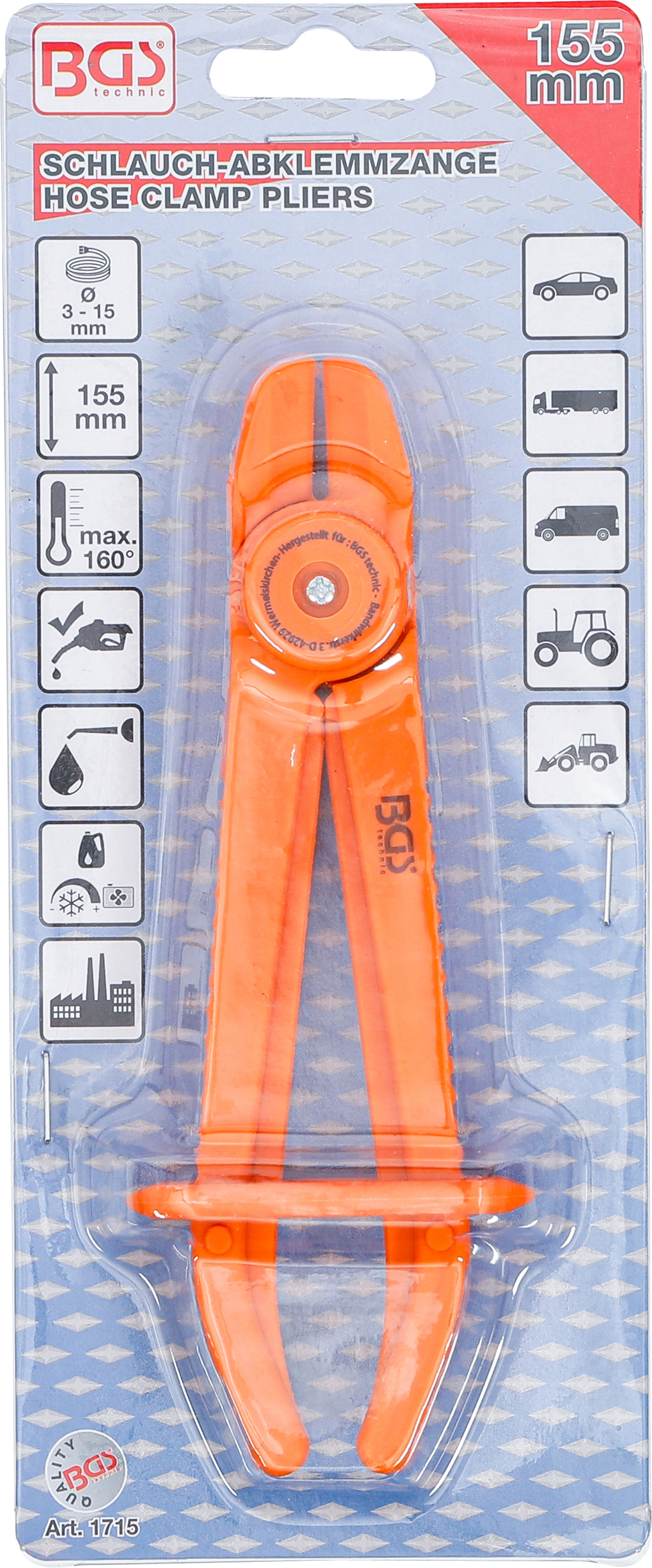 BGS Schlauch-Abklemmzange | 155 mm