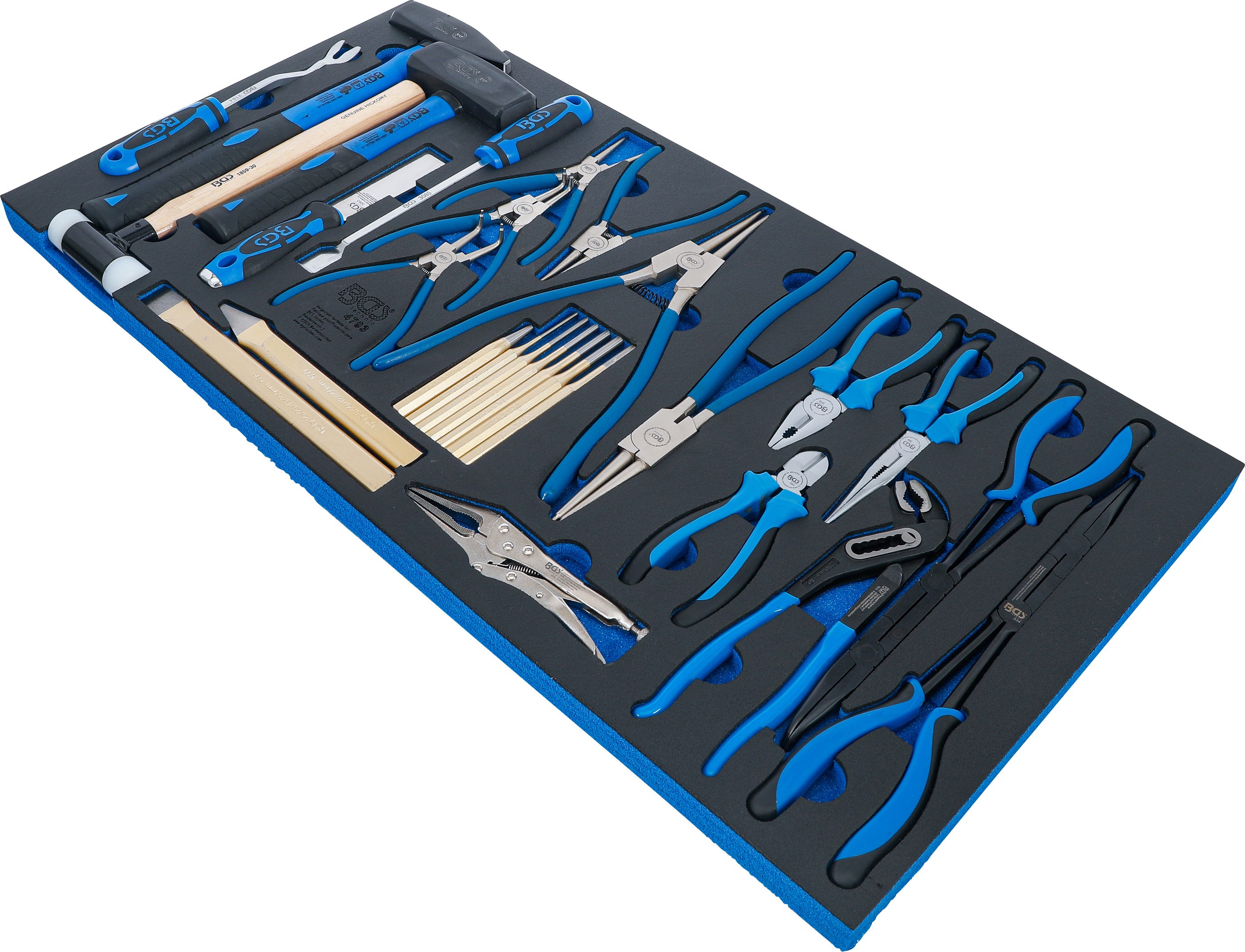 BGS Werkstattwageneinlage XL: Hammer-, Zangen- und Meißel-Satz | 28-tlg.