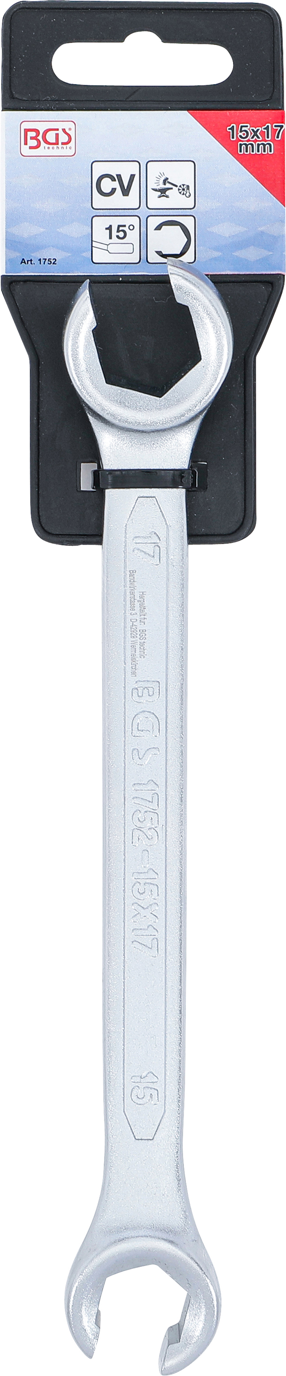 BGS Offener Doppel-Ringschlüssel | SW 15 x 17 mm