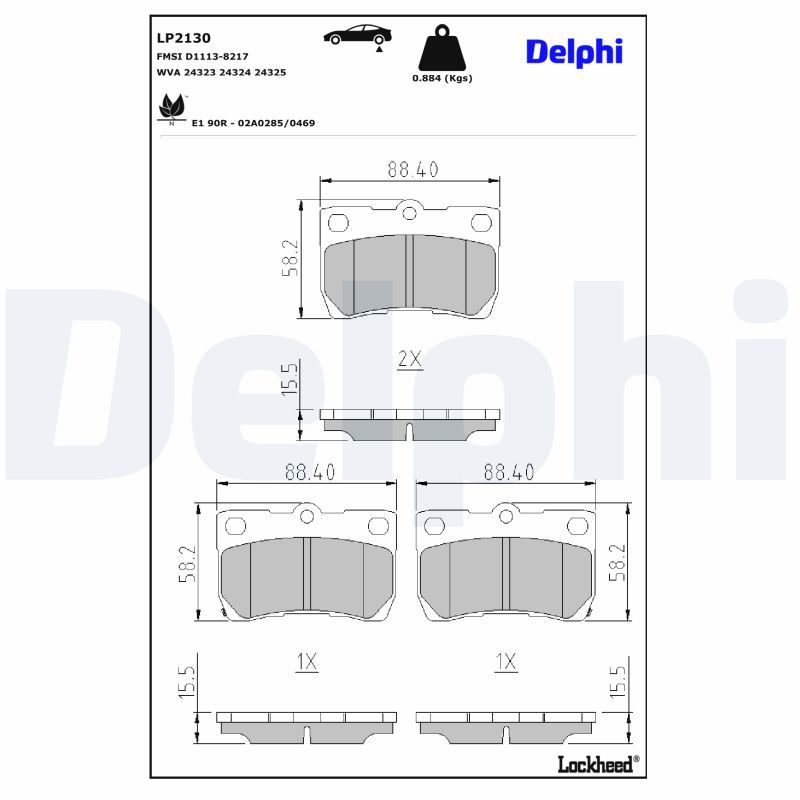 Bremsbelagsatz, Scheibenbremse