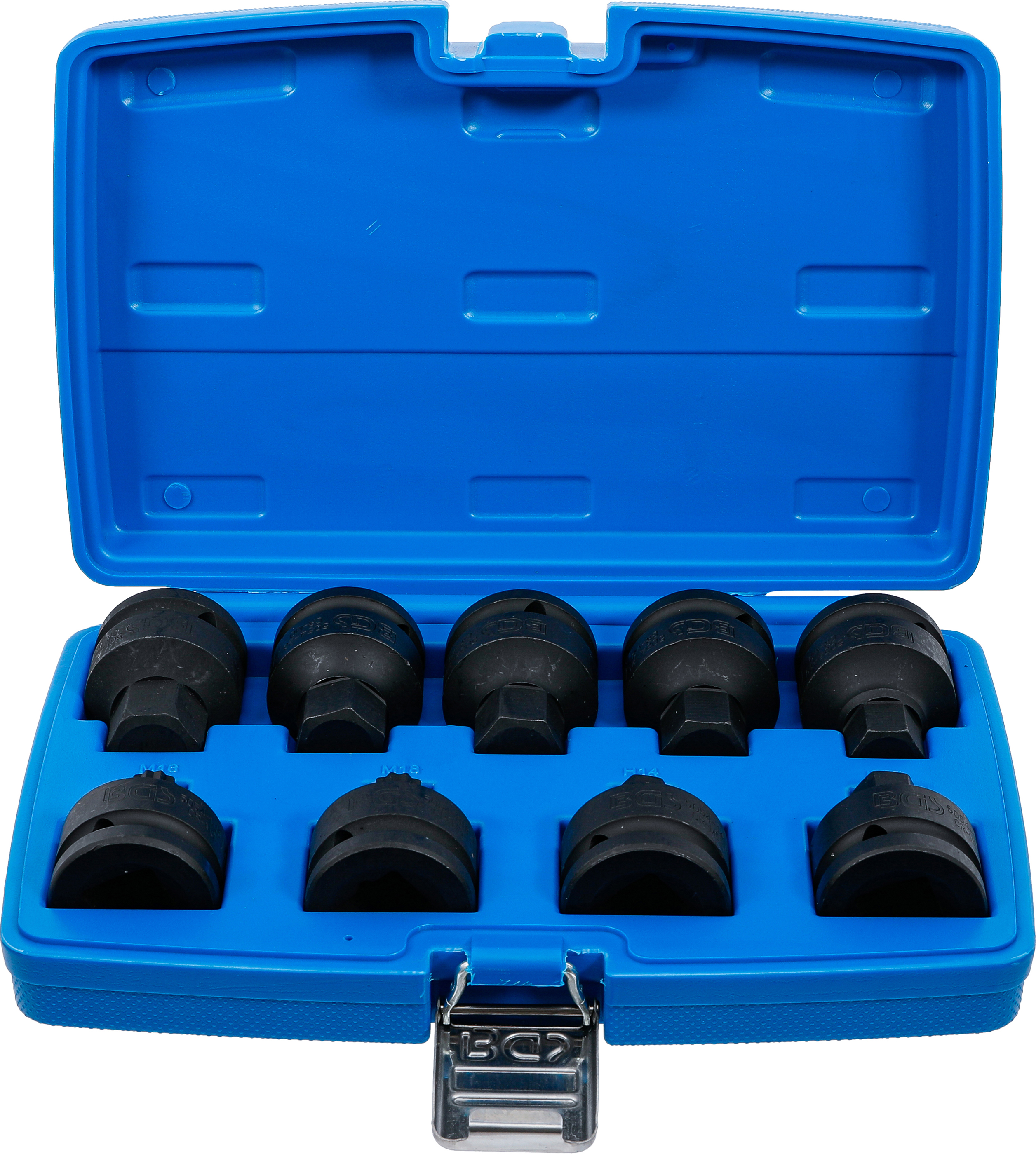 BGS Kraft-Bit-Einsatz-Satz | Antrieb Innenvierkant 20 mm (3/4") | Innensechskant, Innenvielzahn (für XZN) | 9-tlg.