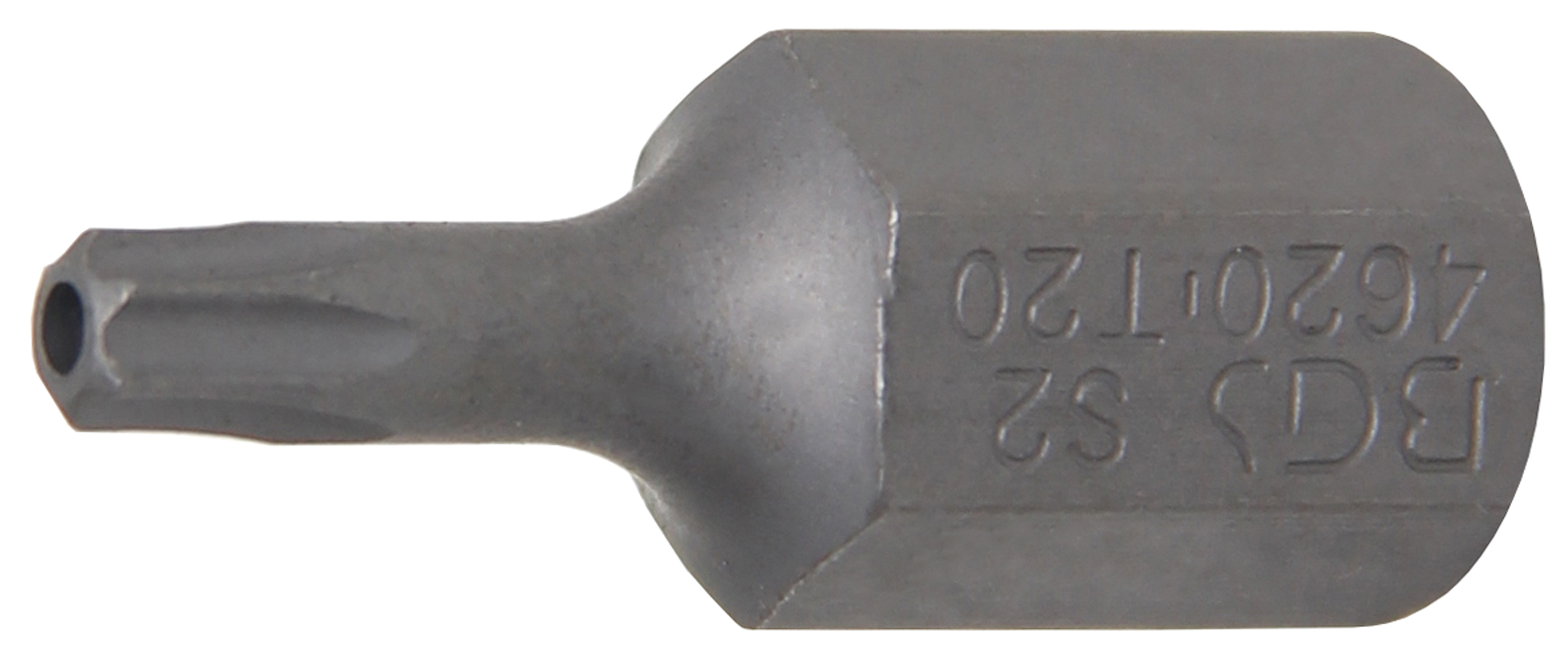 BGS Bit | Länge 30 mm | Antrieb Außensechskant 10 mm (3/8") | T-Profil (für Torx) mit Bohrung T20