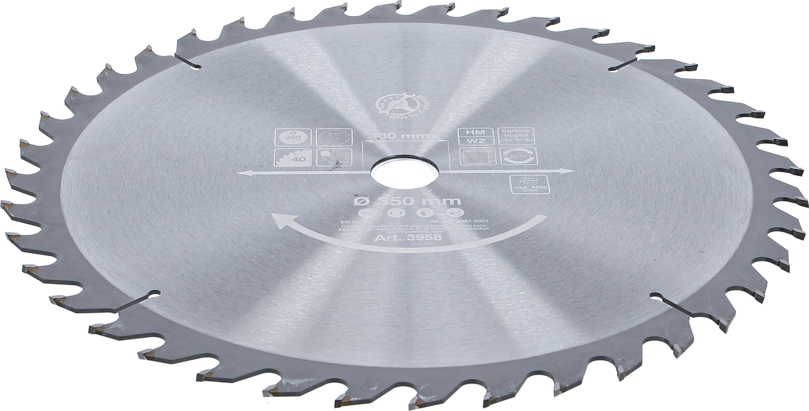 BGS Hartmetall-Kreissägeblatt | Ø 350 x 30 x 3,4 mm | 40 Zähne